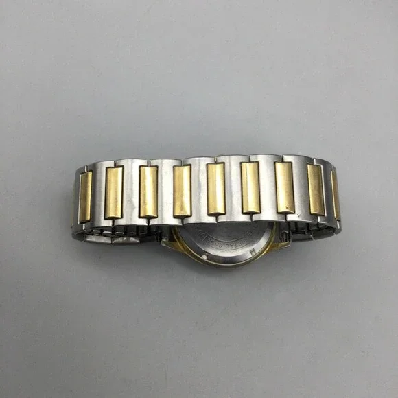 Vintage Dominion Mens Watch 34mm Silver Dial Manual 17 Jewels Two Tone Bracelet - Picture 9 of 14